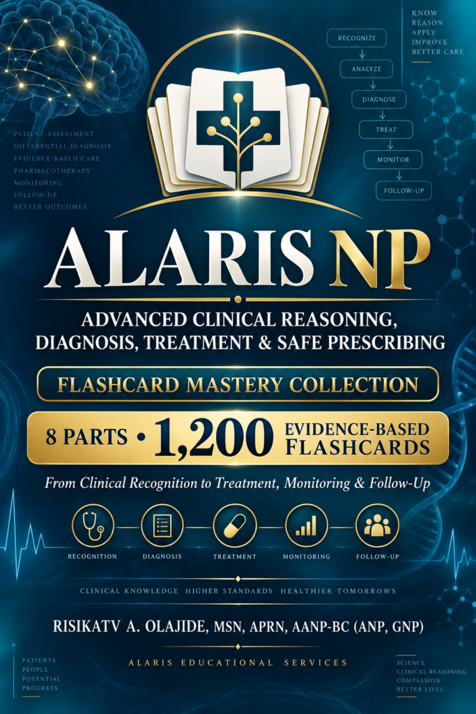 ALARIS NP ADVANCED CLINICAL REASONING, DIAGNOSIS, TREATMENT & SAFE PRESCRIBING FLASHCARD MASTERY COLLECTION